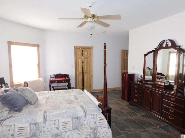 bedroom featuring a ceiling fan