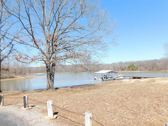 view of yard with a water view