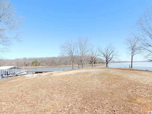 view of yard with a water view