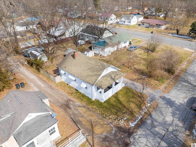 bird's eye view with a residential view