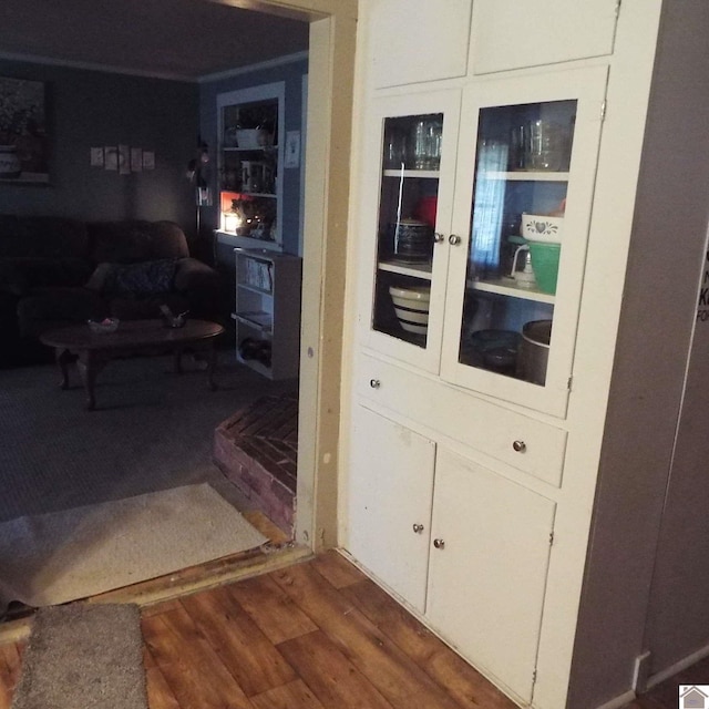 interior space featuring dark wood-type flooring