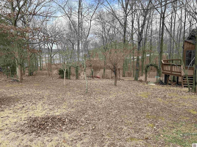 view of yard featuring a deck