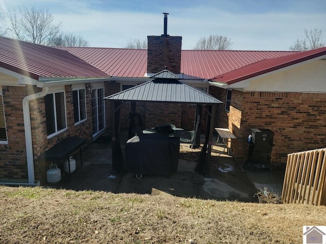 view of patio with a gazebo