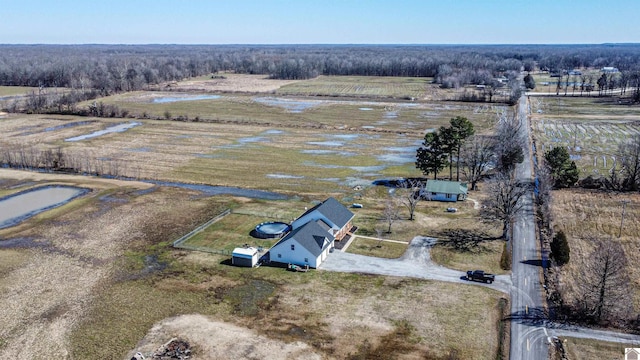 drone / aerial view with a rural view