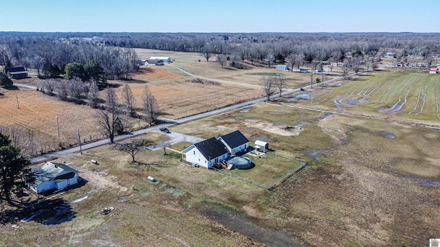 drone / aerial view with a rural view