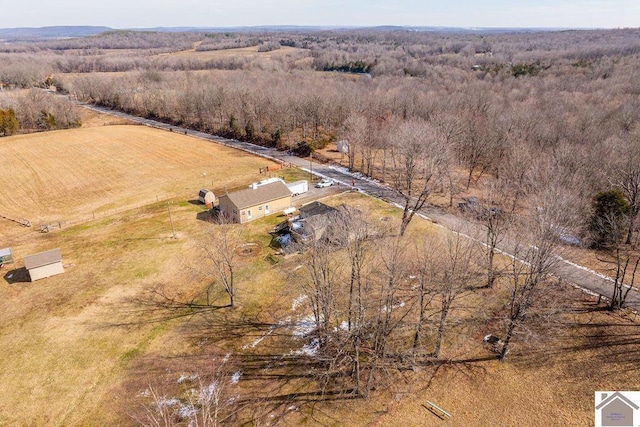 drone / aerial view featuring a rural view