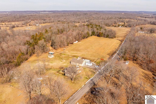 drone / aerial view featuring a rural view