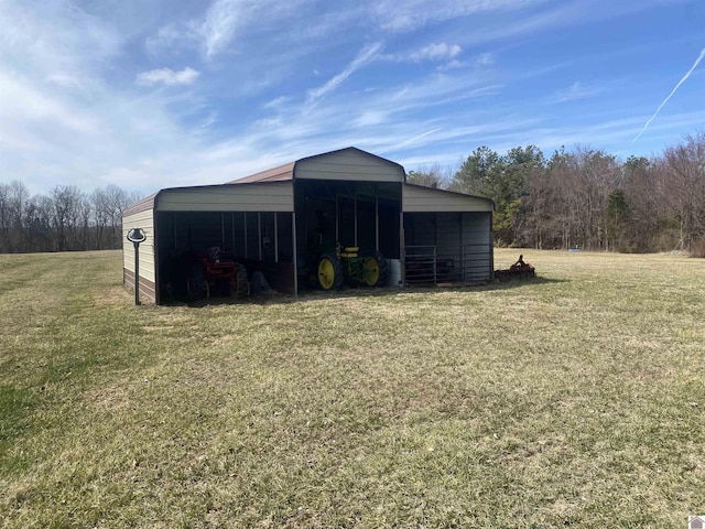 view of outbuilding featuring a carport