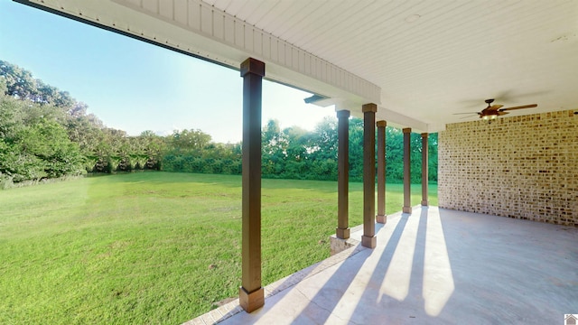 view of patio / terrace with a ceiling fan