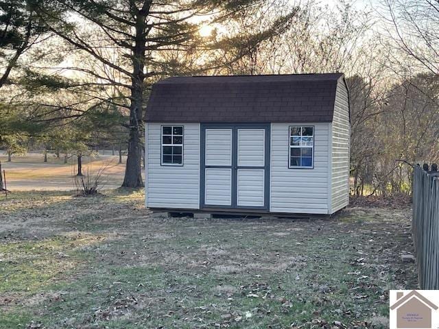 view of shed