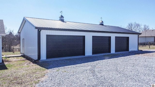 view of detached garage