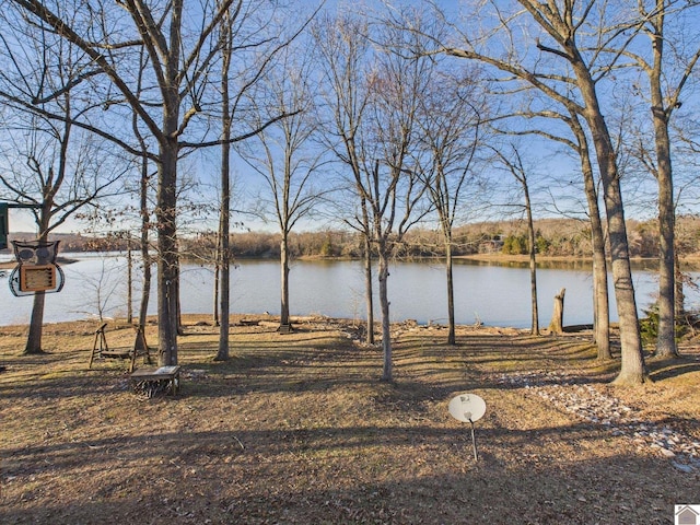 view of yard featuring a water view