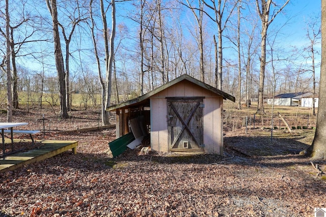 view of shed