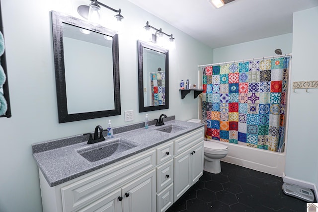 3929 Griggstown Rd, Calvert City, KY 42029 - full bath with shower / bath combination with curtain, tile patterned flooring, a sink, and toilet