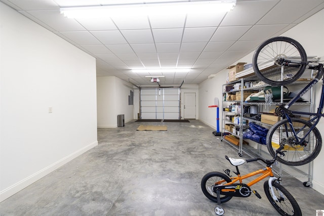 garage featuring baseboards