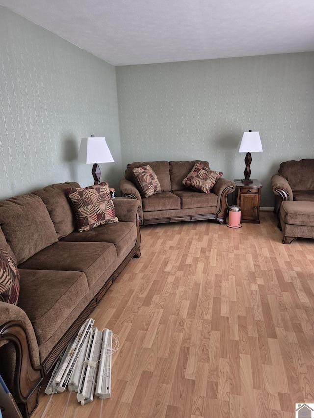 living room with light wood-style floors