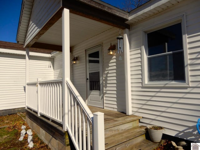 property entrance with a porch