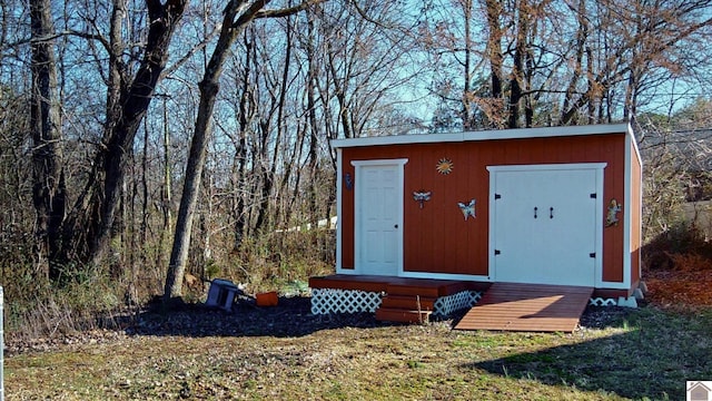 view of shed