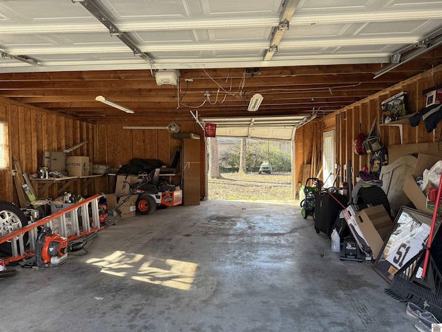 garage featuring a garage door opener