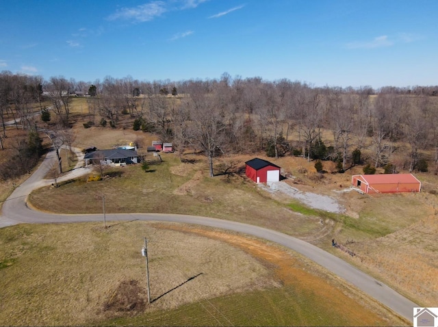 drone / aerial view with a rural view