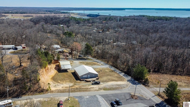 aerial view featuring a forest view