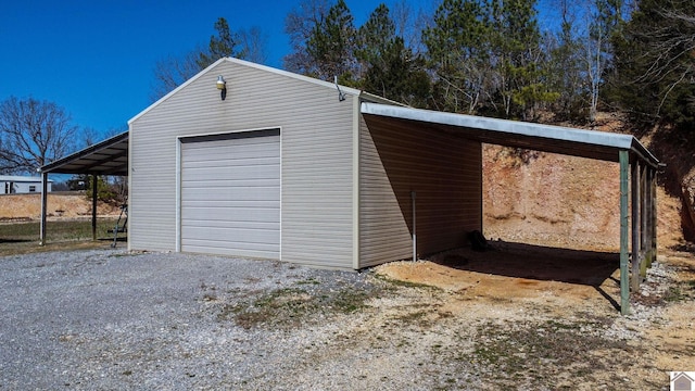 garage with a detached garage