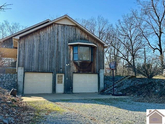 exterior space featuring an attached garage