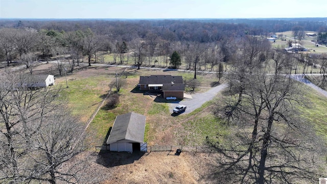 aerial view featuring a rural view