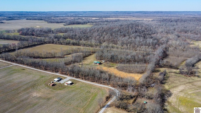 aerial view with a rural view