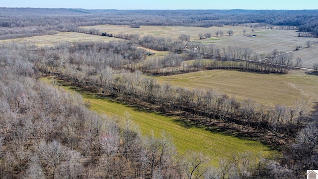 aerial view featuring a rural view