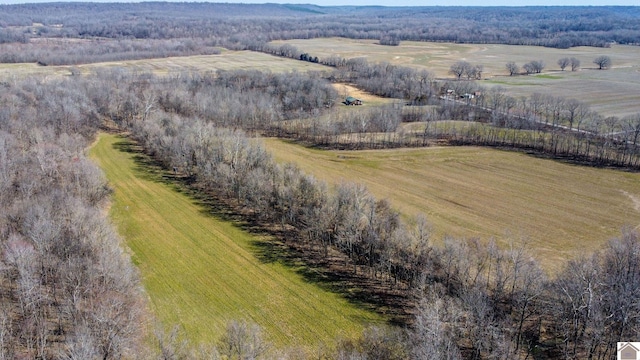 birds eye view of property with a rural view