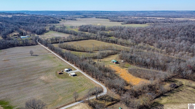 aerial view with a rural view