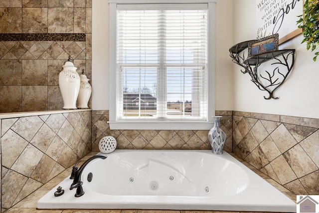 bathroom featuring a jetted tub