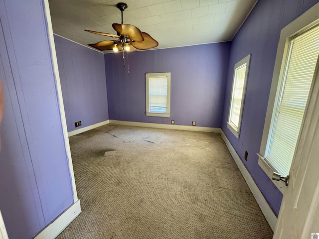 504 Pine St, Murray, KY 42071 - spare room featuring baseboards, carpet flooring, and ceiling fan