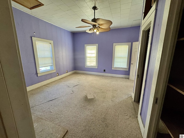 504 Pine St, Murray, KY 42071 - carpeted empty room featuring attic access, baseboards, and ceiling fan