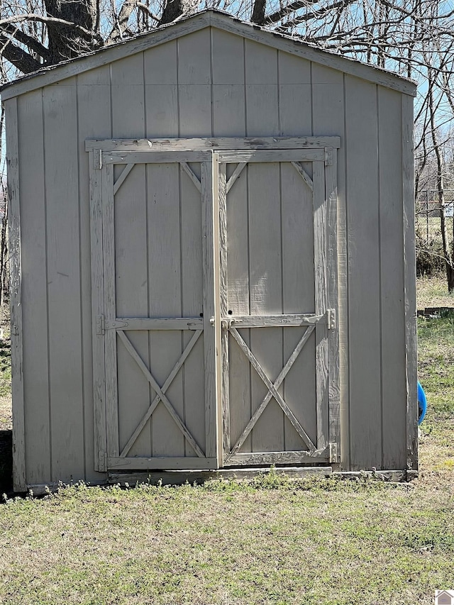 view of shed