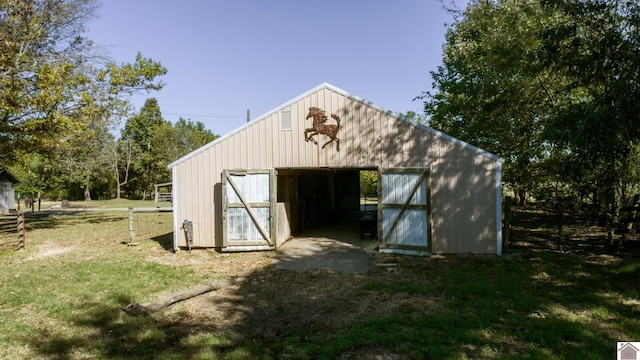 view of pole building