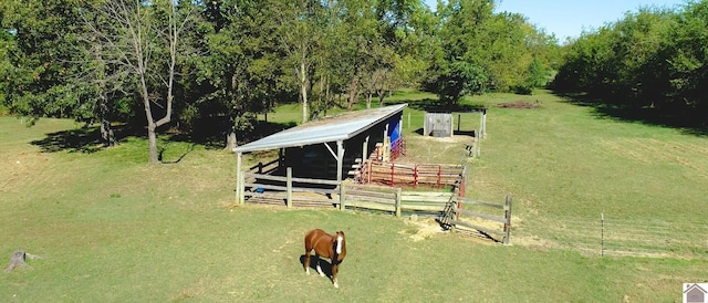 drone / aerial view featuring a rural view