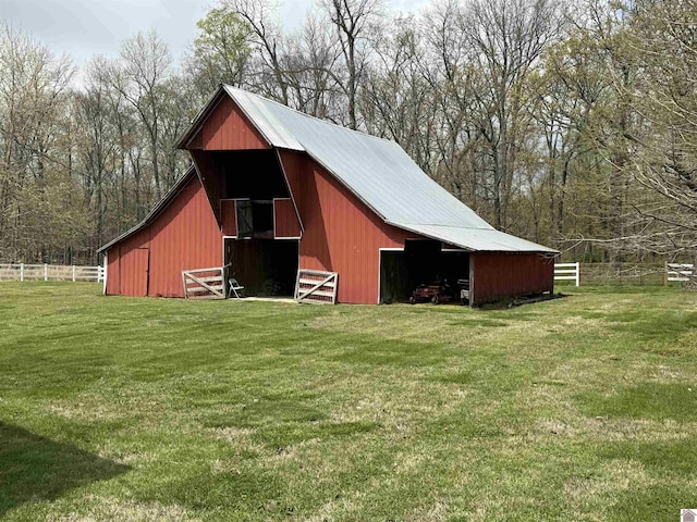 6060 State Route 94 W, Murray, KY 42071 - view of barn with fence and a lawn