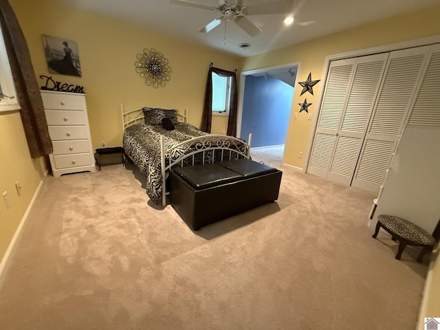 6060 State Route 94 W, Murray, KY 42071 - bedroom with ceiling fan, carpet flooring, baseboards, and recessed lighting