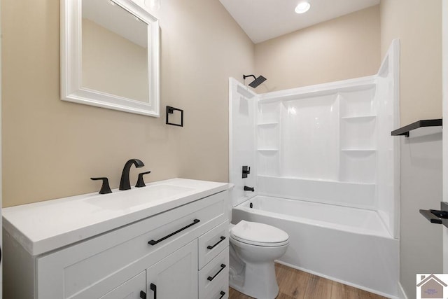 102 Ironwood Dr, Murray, KY 42071 - full bath featuring toilet, shower / bathtub combination, vanity, and wood finished floors