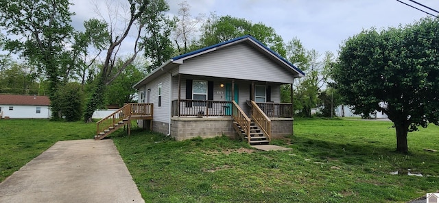 178 Tice, Mayfield, KY 42066 - view of front of house with a front yard, a porch, and stairs