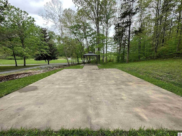 view of patio featuring a gazebo