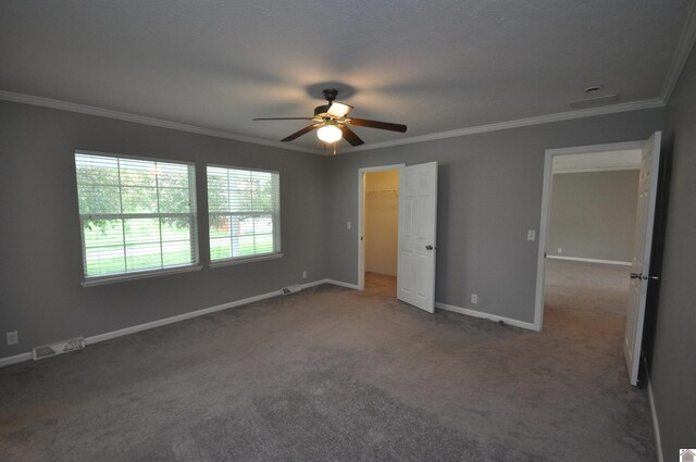 5770 Metropolis Lake Rd, West Paducah, KY 42086 - unfurnished bedroom with baseboards, visible vents, ornamental molding, and carpet