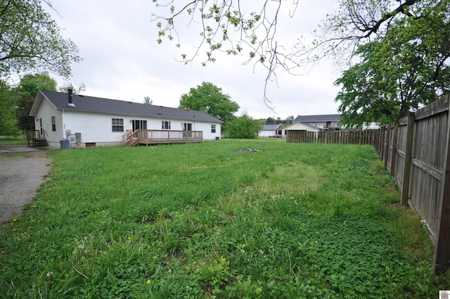 5770 Metropolis Lake Rd, West Paducah, KY 42086 - view of yard with a deck and a fenced backyard