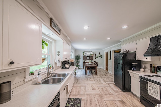 899 Fairview St, Benton, KY 42025 - kitchen featuring range with electric stovetop, range hood, a sink, and light countertops