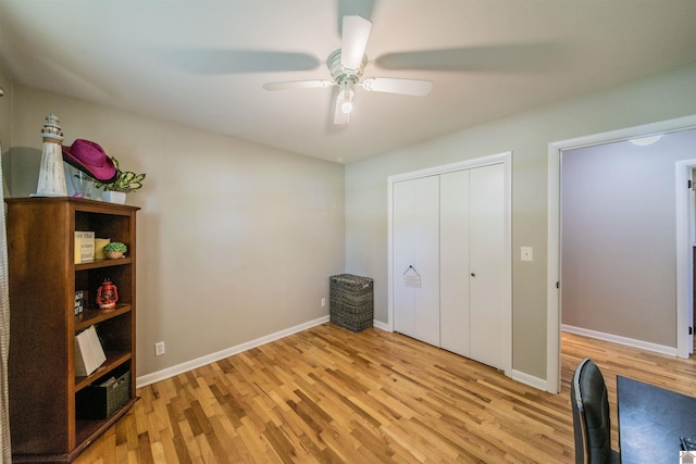 899 Fairview St, Benton, KY 42025 - unfurnished office featuring ceiling fan, light wood-type flooring, and baseboards