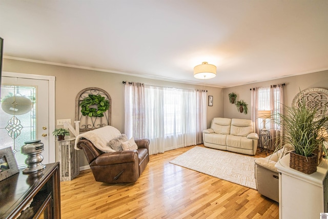 899 Fairview St, Benton, KY 42025 - living area featuring ornamental molding and light wood-type flooring