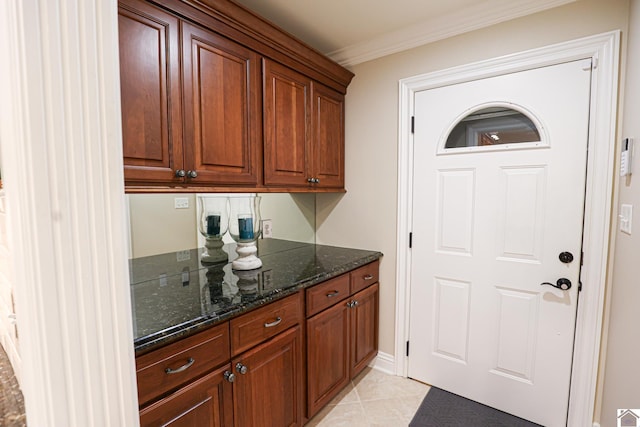 bar featuring ornamental molding