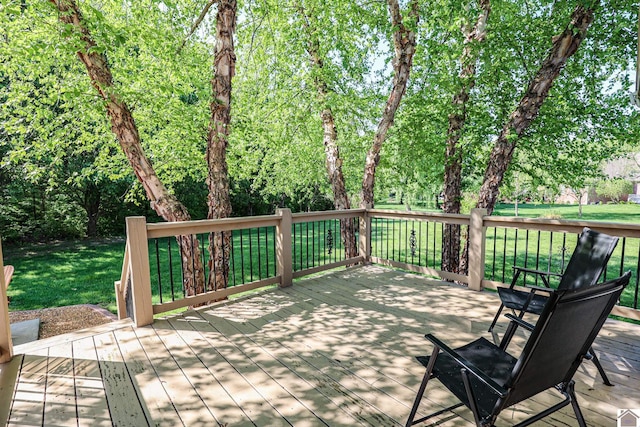 deck with a yard